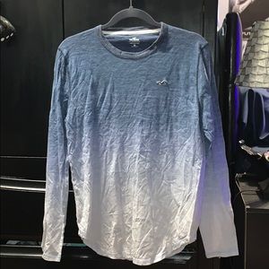 Blue and white Hollister long sleeve shirt